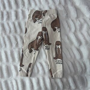 Zara Beige and Brown Walrus Print Leggings